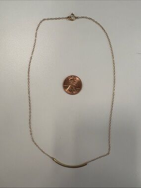 Very Delicate Gold Bar Pendant Necklace